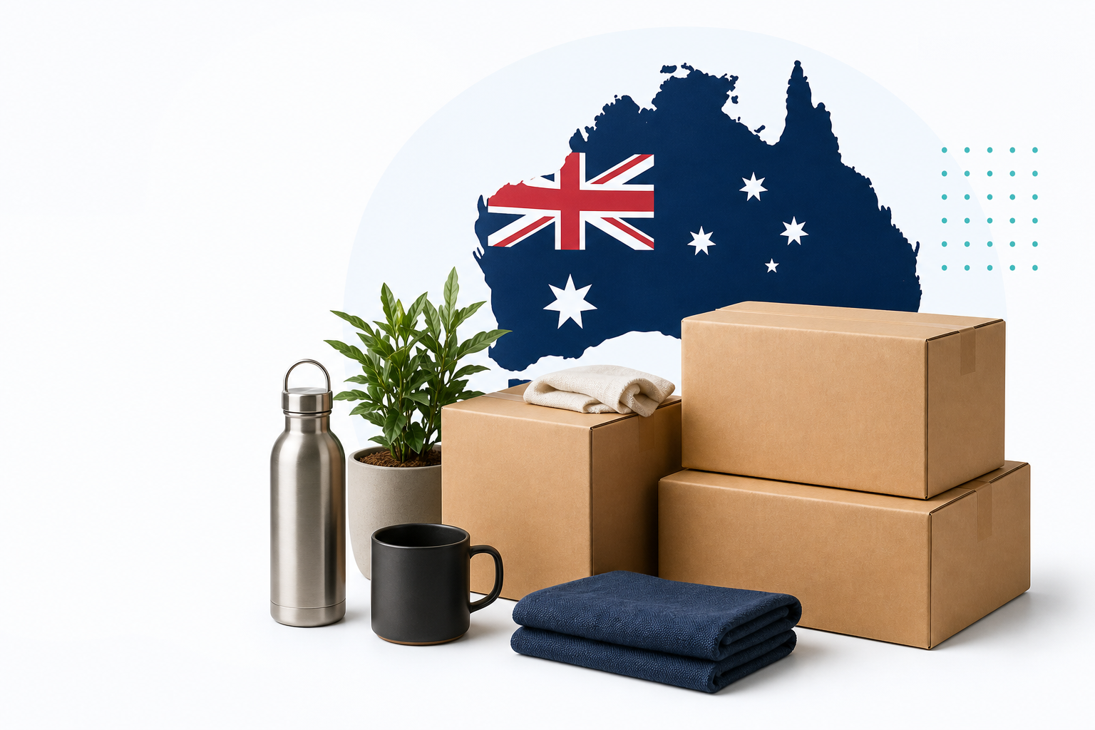 Australian local supply with shipping boxes and business products